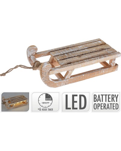 Lifetime Festive Decorative Sleigh Natural Snowy White, 30 cm
